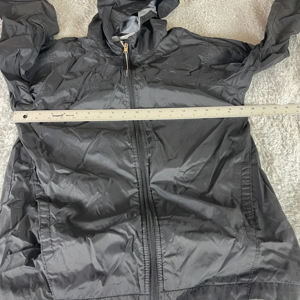 Columbia Boys XL 18/20 Black Hooded Windbreaker Jacket Full Zip Lightweight